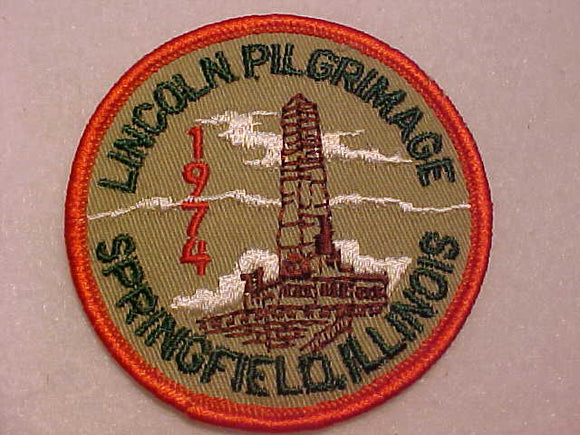 LINCOLN PILGRIMAGE PATCH, 1974, SPRINGFIELD, ILLINOIS