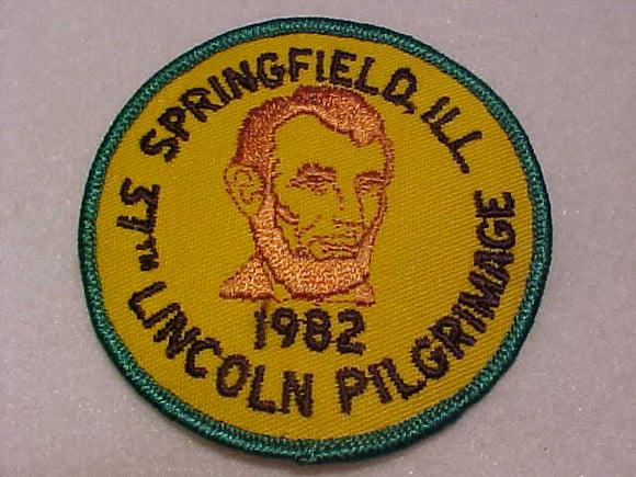 LINCOLN PILGRIMAGE PATCH, 1982, SPRINGFIELD, ILLINOIS