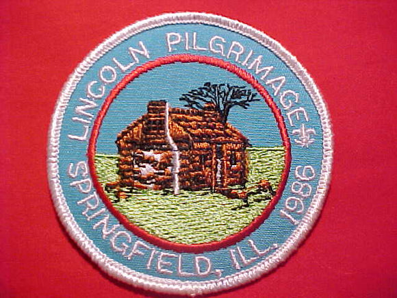 LINCOLN PILGRIMAGE PATCH, 1986, SPRINGFIELD, ILLINOIS