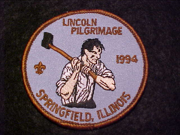 LINCOLN PILGRIMAGE PATCH, 1994, SPRINGFIELD, ILLINOIS