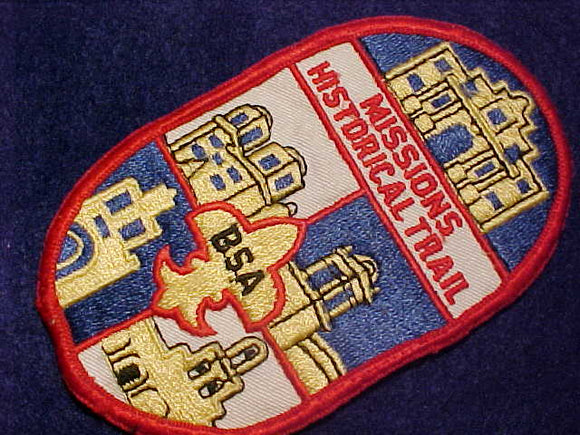 MISSIONS HISTORICAL TRAIL PATCH, USED