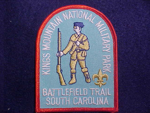 KINGS MOUNTAIN NATIONAL MILITARY PARK PATCH, BATTLEFIELD TRAIL, SCOUT CAROLINA