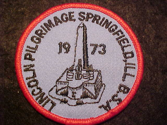 LINCOLN PILGRIMAGE PATCH, 1973, SPRINGFIELD, ILL.