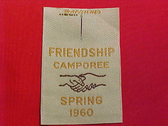 FRIENDSHIP CAMPOREE PATCH, SPRING, 1960, WOVEN