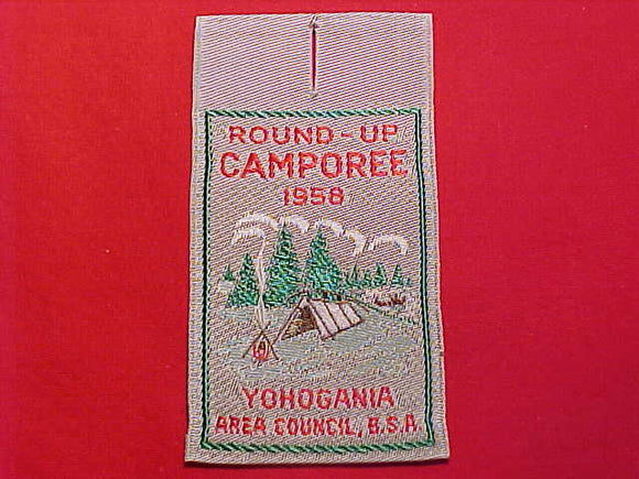 YOHOGANIA AREA COUNCIL PATCH, ROUND-UP CAMPOREE, WOVEN