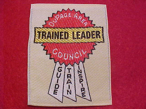 DUPAGE AREA COUNCIL PATCH, TRAINED LEADER, WOVEN