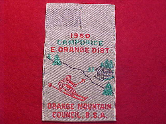 1960 PATCH, ORANGE MOUNTAIN COUNCIL, EAST ORANGE DISTRICT CAMPOREE, WOVEN