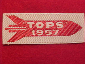 1957 STRIP, "TOPS" ROCKET DESIGN, WOVEN