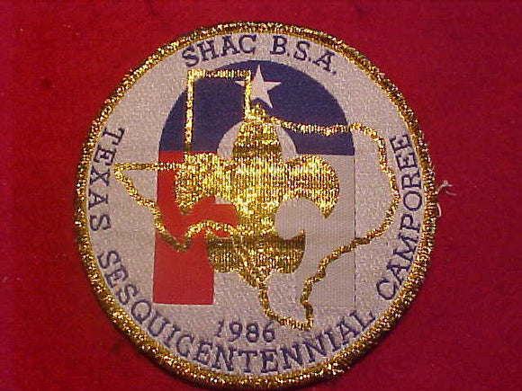 SAM HOUSTON AREA COUNCIL, TEXAS SESQUICENTENNIAL CAMPOREE, 1986, WOVEN