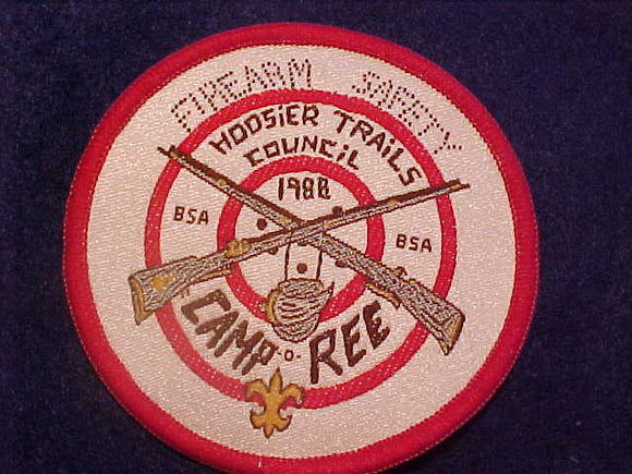HOOSIER TRAILS COUNCIL CAMPOREE, FIREARM SAFETY, 1988, WOVEN