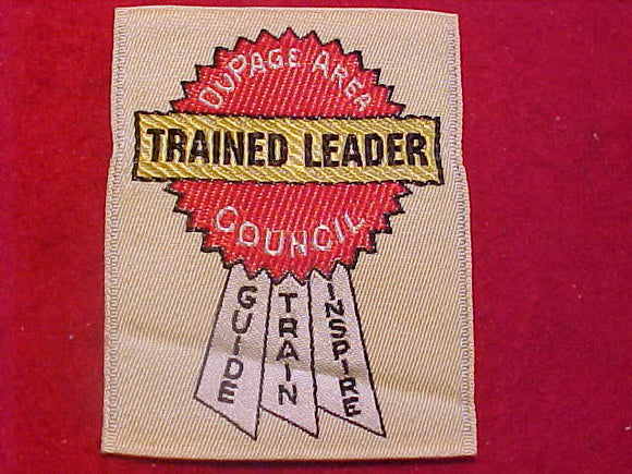 DUPAGE AREA COUNCIL, 1950'S, TRAINED LEADER, WOVEN