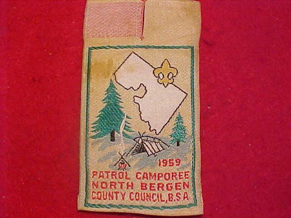 NORTH BERGEN COUNTY COUNCIL, 1959, PATROL CAMPOREE, WOVEN, USED