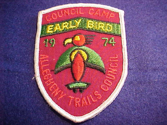 ALLEGHENY TRAILS COUNCIL, COUNCIL CAMP EARLY BIRD, 1974