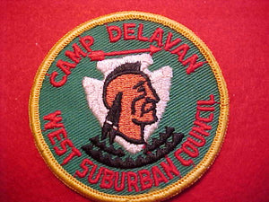 DELAVAN, WEST SUBURBAN COUNCIL, 1960'S, YELLOW BDR.