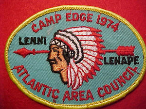 EDGE, LENNI LENAPE, ATLANTIC AREA COUNCIL, 1974