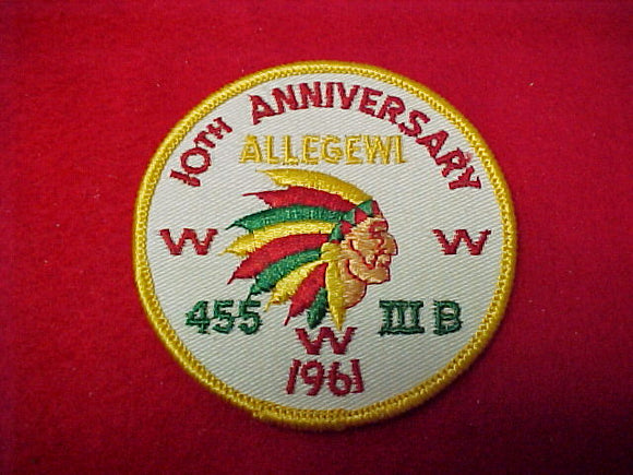 455 YR1 ALLEGEWI.  10th anniversary 1961, Area III-B (3B)