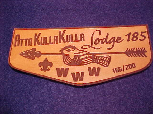 185 L5 Atta Kulla Kulla, numbered, leather flap