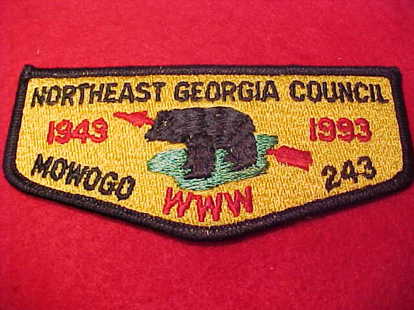 243 S26 Mowogo, Northeast Georgia Council50th Anniv., 1943-1993