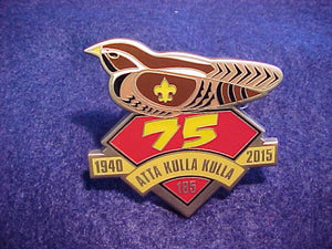 185 Atta Kulla Kulla neckerchief slide, 1940-2015, 75th anniv., metal