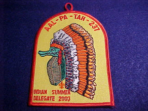 237 eX2003-9 AAL-PA-TAH, 2003 INDIAN SUMMER DELEGATE