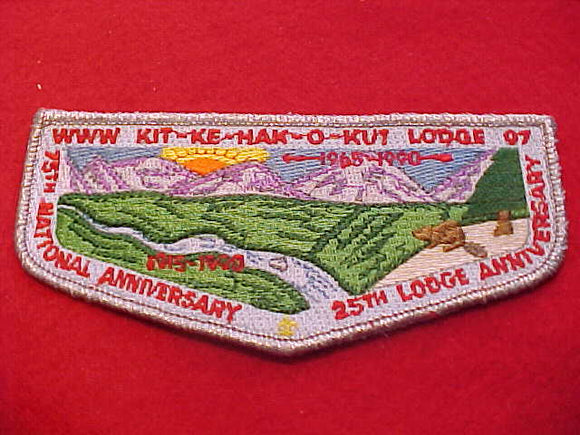 97 S8 KIT-KE-HAK-O-KUT, 75TH OA, 25TH LODGE ANNIV., 1915-1990