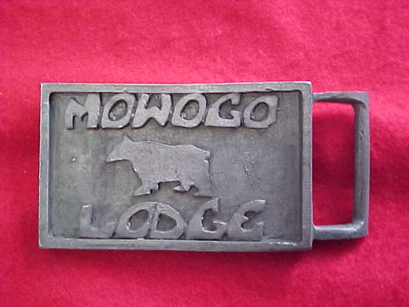 243 MOWOGO BELT BUCKLE, CAST PEWTER, HAND MADE BY THE WITCH TRAIL COMMITTEE