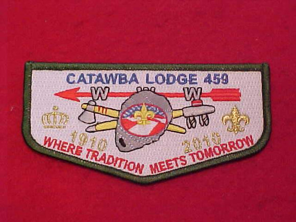 459 S105 CATAWBA, BSA 100TH ANNIVERSARY, GREEN BORDER