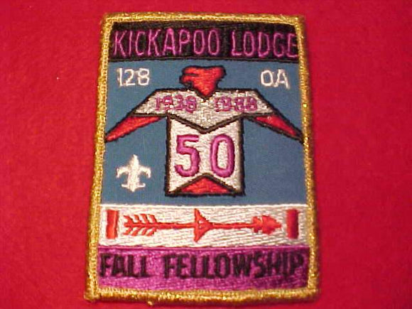 128 eX1988-3 KICKAPOO, 1988 FALL FELLOWSHIP, 50TH ANNIVERSARY