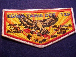 129 S32 EGWA TAWA DEE, HOME OF CAREY MIGNEREY (MILLUNNIUM NAT'L CHIEF), WHITE BDR.
