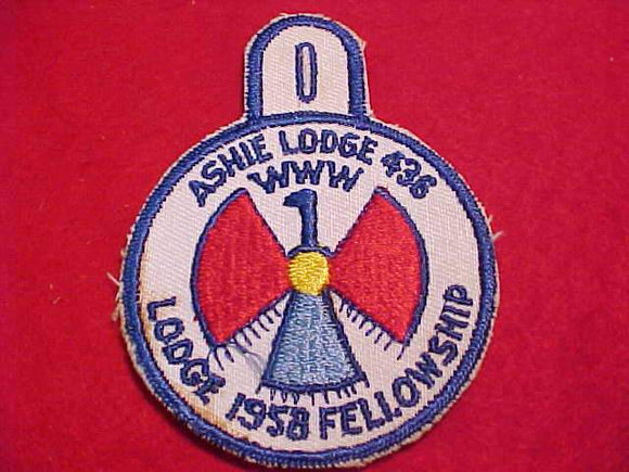 436 eR1958 ASHIE, 1958 LODGE FELLOWSHIP, STAINED