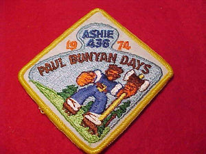 436 eX1974-1 ASHIE, 1974 PAUL BUNYAN DAYS