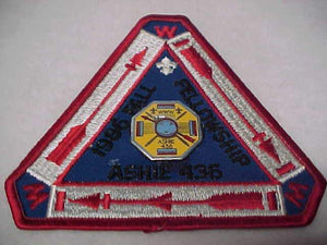 436 eX1986 ASHIE, 1986 FALL FELLOWSHIP, PATCH W/ METAL EMBLEM