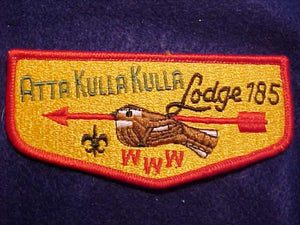 185 S14 ATTA KULLA KULLA, ISSUED 1993, "THIN SQUASHED BUG" FDL, RED BDR.