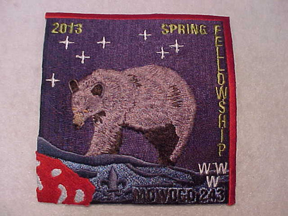 243 eX2013-? MOWOGO PATCH, 2013 SPRING FELLOWSHIP