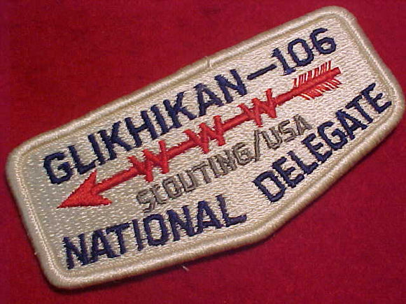 106 S6 GLIKHIKAN, NATIONAL DELEGATE, SCOUTING/USA, WHITE BDR.