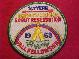 197 ER1968 WAUPECAN, 1968 FALL FELLOWSHIP, 1ST YEAR, RAINBOW COUNCIL