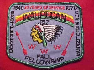 197 EX1970-2 WAUPECAN, 1940-1970 FALL FELLOWSHIP