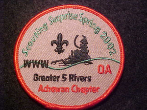 197 ER2002 WAUPECAN, 2002 SCOUTING SPRING SURPRISE, ACHEWON CHAPTER, GREATER 5 RIVERS