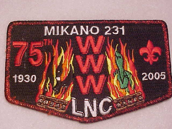 231 S52 MIKANO, 1930-2005, LNC, RED MYL BDR.