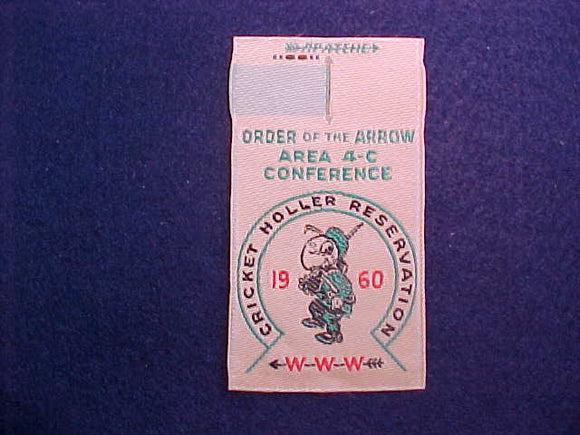 1960 AREA 4-C,WOVEN,CRICKET HOLLER RES,HOST LODGE 495 MIAMI