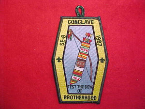 1987 SECTION SE-8 CONCLAVE PATCH & PARTICIPATION PIN ON QUIVER