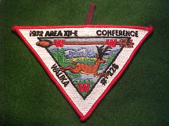1972 AREA 12E CONFERENCE, HOST LODGE 228 WALIKA, BROWN DEER, FULLY EMBROIDERED W/ BUTTON LOOP
