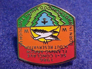 1986 PIN, SECTION SE1 CONCLAVE, FLAMING ARROW SCOUT RESV.