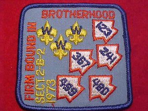 1973 SE2B2 SECTION CONCLAVE PATCH, OA LODGES IN SECTION 123, 241, 367, 499, 480