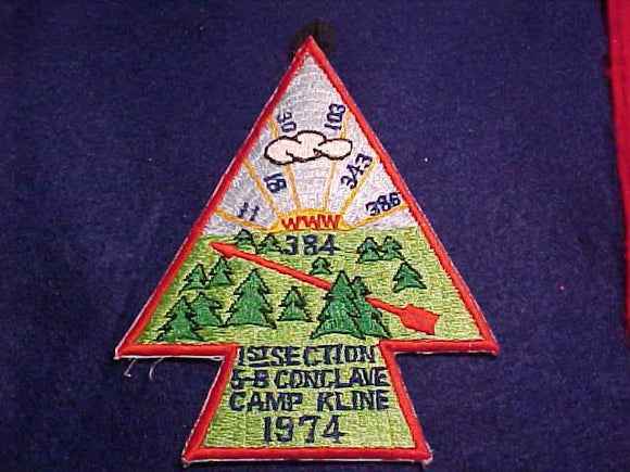 1974 NE5B SECTION CONCLAVE PATCH, CAMP KLINE, HOST LODGE 384