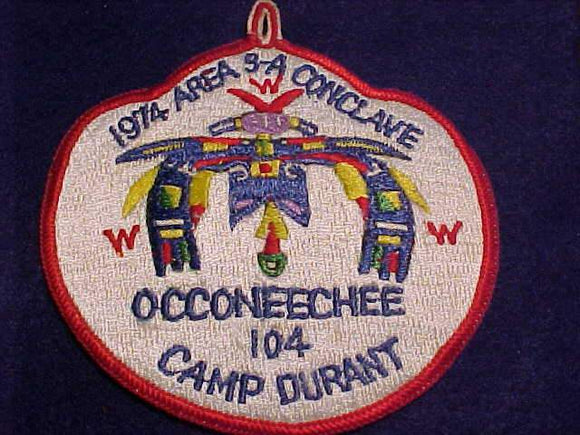 1974 SE3A SECTION CONCLAVE PATCH, CAMP DURANT, HOST LODGE 104