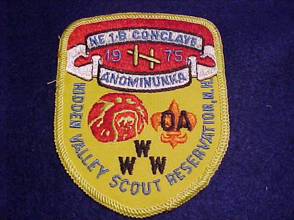 1975 NE1B SECTION CONCLAVE PATCH, HIDDEN VALLEY SCOUT RESV.