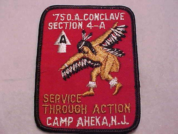 1975 NE4A SECTION CONCLAVE PATCH, CAMP AHEKA, N.J.