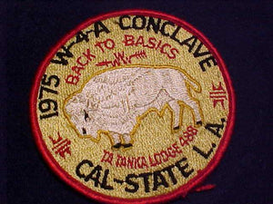 1975 W4A SECTION CONCLAVE PATCH, HOST LODGE 488 TA TANKA, YELLOW OUTLINE ON BUFFALO
