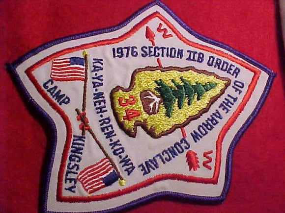 1976 NE2B SECTION CONCLAVE PATCH, CAMP KINGSLEY, LODGE 34